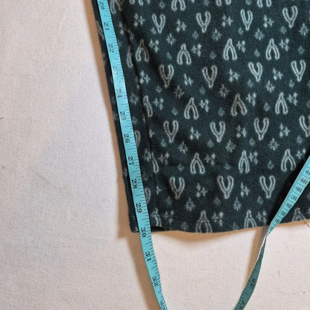 Lucky Brand Women's Wishbone Fleece Pajama Set Size 2X Green Button-Up